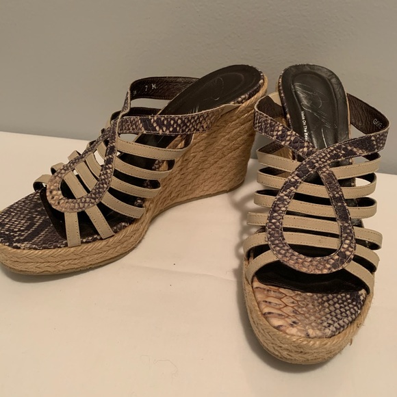 Donald J Pliner snake print 4” espadrille wedges - Picture 3 of 7